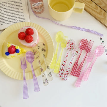 Korean Japanese Ins Plastic Fork Spoon