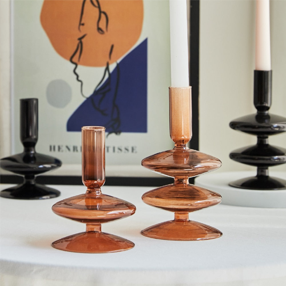 Retro Glass Candlestick